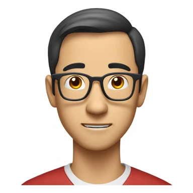  a 35-year old, male, balding Asian graduate student, glasses, inquisitive, goofy, scratching the back of his head in confusion,  sticker