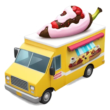 Side view 20 foot long banana split Ice Cream Truck  sticker