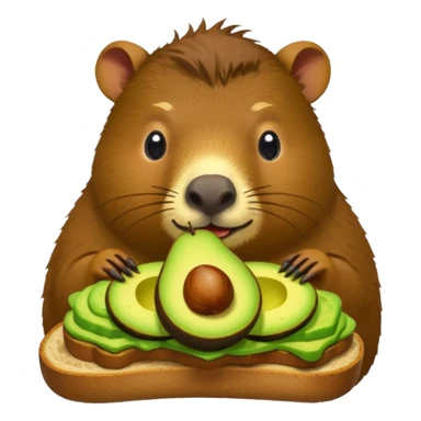 Capybara eating avocado toastc sticker