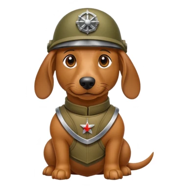 Weiner dog with war gear sticker