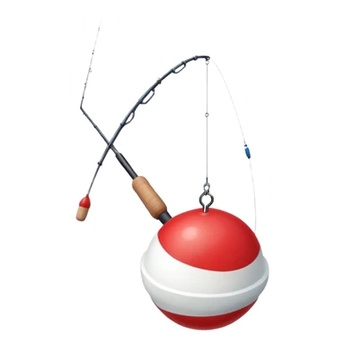 Red and white fishing bobber sticker