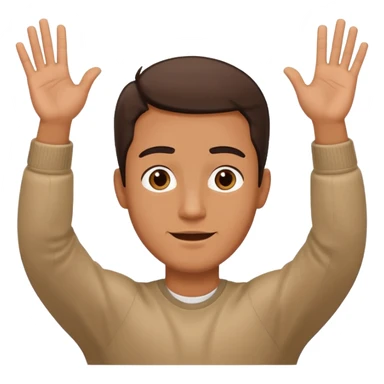 Make an emoji of a guy holding up two hands out like they're giving someone something or someone's giving them and right over those hands put six and seven on one hand each sticker