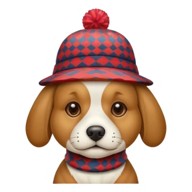 dog animal wearing patterned hat  sticker