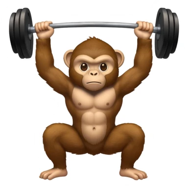 strong monkey lifting weights sticker