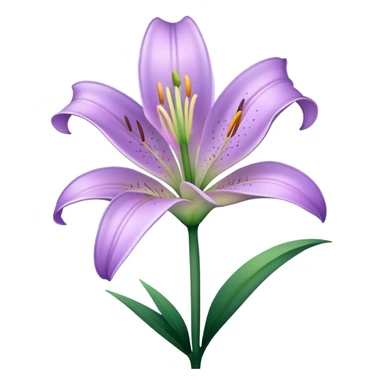 single Light Purple Lily, straight stem sticker