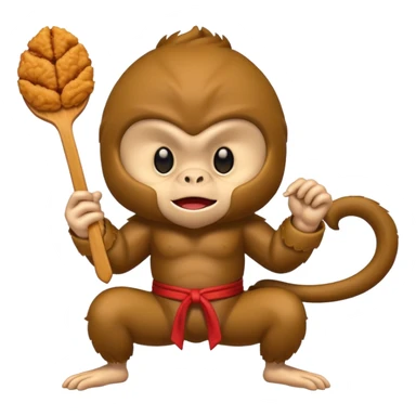 Fried chicken eating a ninja monkey sticker