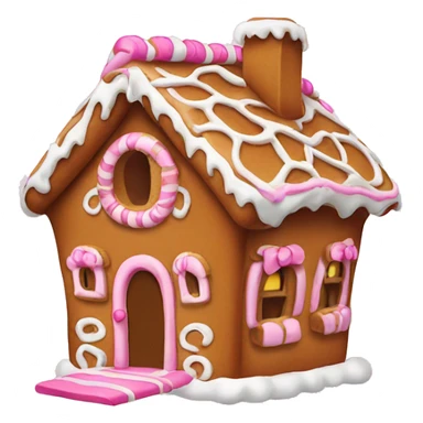 Gingerbread house with a pink bow  sticker