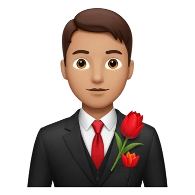 man with tulip in his suit pocket sticker