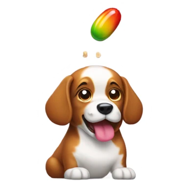 Dog pooping skittles sticker
