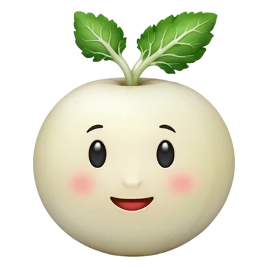 Make white radish apple emoji style sticker