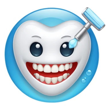 TEETH CLEANING icon in the rount sticker