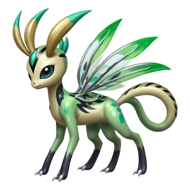 Colorful Shiny Edgy Cool Badass Painted Splashed Exotic Meloetta-Palkia-Virizion-Venom-Fakémon-creature-hybrid sticker