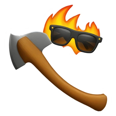 Fire axe with sunglasses  sticker