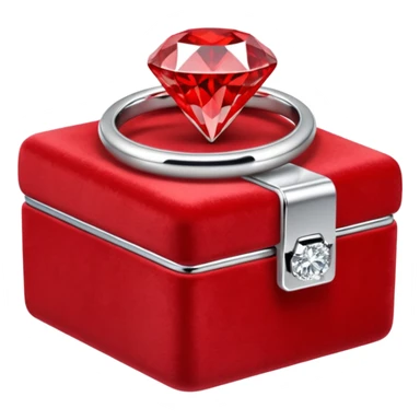 diamond ring in a red box sticker
