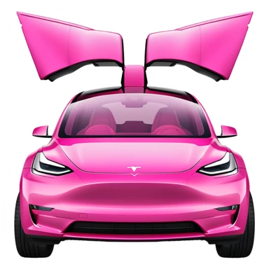 metallic pink tesla model y sticker