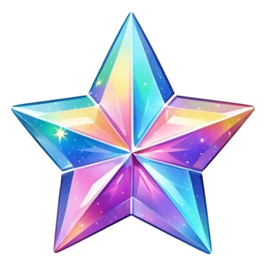 hd detailed glittering holographic star shaped crystal sticker