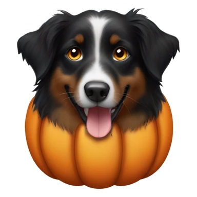 black australian shepherd dog in a pumpkin sticker