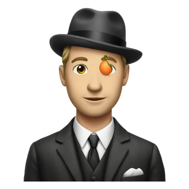 a white man in 1920s with a melon hat in a suit sticker