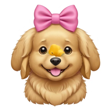Golden retriever with a pink bow sticker