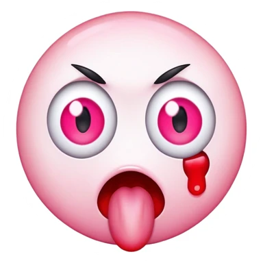 Red eyes with tongue sticking out sticker