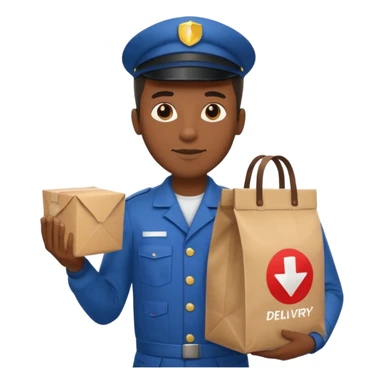 Food Delivery Courier black man sticker