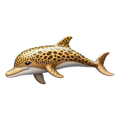 the dolphin emoji, but instead of blue skin it has leopard skin on the whole body (no blue anymore) and only one fin on the back like normal dolphins sticker