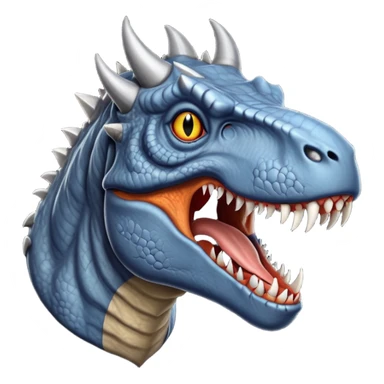 hyper realistic T. rex with gray devil horns sticker