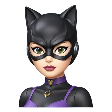 Isolated, ultra detailed illustration of the most incredibly pretty and sensual appearance  DC Hero Catwoman
figurine imaginable, toy style. sticker