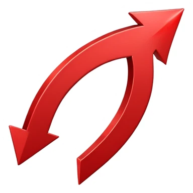 A curved red arrow facing downwards sticker