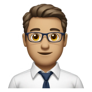 A modern man with glass white shirt and  navy blue tie and book in hand sticker