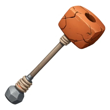 A heavy stone club with knotted handle grip.












 sticker