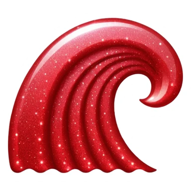 red glitter wave sticker
