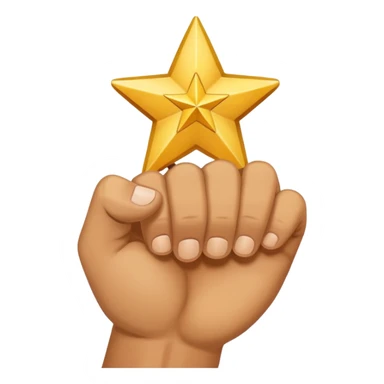 closed fist with a star above invented sign sticker