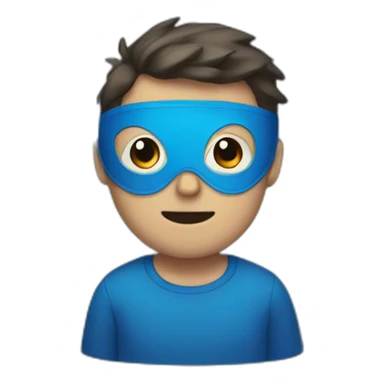 man in a blue mask with butterflies and number 3 on right side sticker