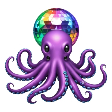 boule disco et poulpe sticker
