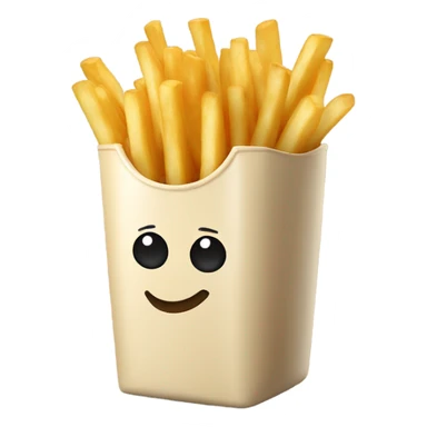 French fries in beige container  sticker