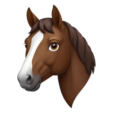 dark brown horse with white line from nose to eyes sticker