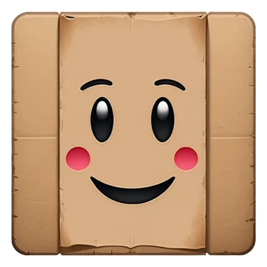 homeless cardboard sign icon, rectangle text on it sticker