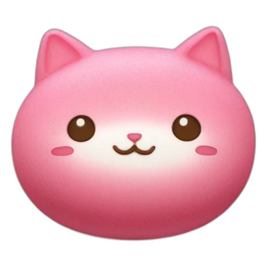 pink rice cake mochi cat sticker