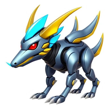  exotic modern cyber-Protogen-Fakémon-Pokémon-Vernid-creature sticker
