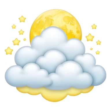 Yellow Moonlight and mini clouds with beautiful finish  sticker