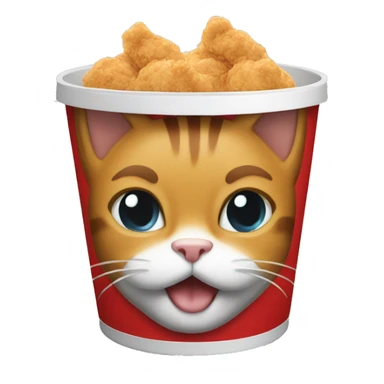 cat emoji + KFC bucket sticker