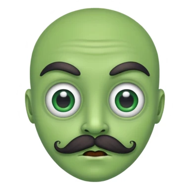 alien with mustache sticker
