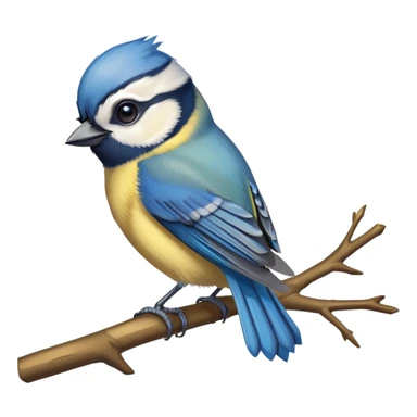 Cute blue tit bird on a branch sticker