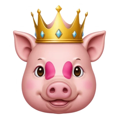 Pig wearing crown sticker