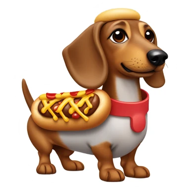 Dachshund with hotdog costume sticker