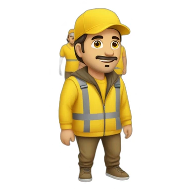 Armenian men in yellow clothing in public trasnport sticker