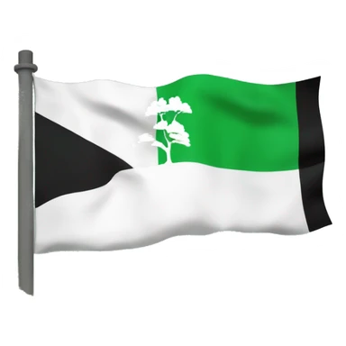 drapeau separé en deux blanc en haut et vert en bah avec un arbre noir au milieu sticker