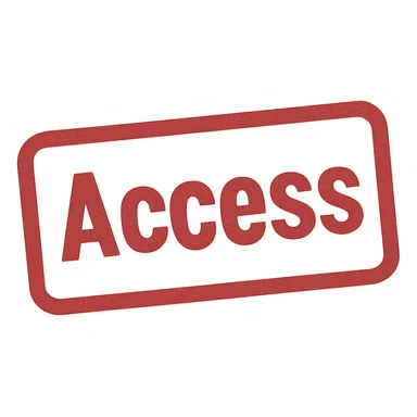 Remove the white background and make it transparent, keep the red rectangular stamp print with the word 'Access' unchanged, preserving the red color and stamp details. sticker