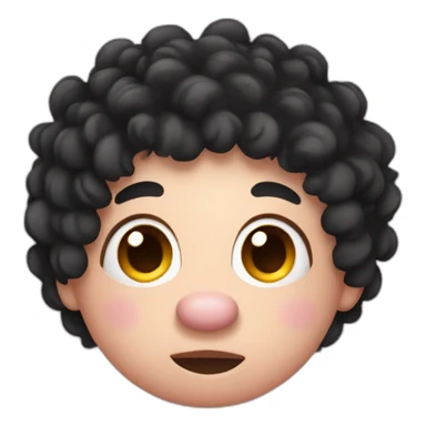 Pig with black curly hair sticker